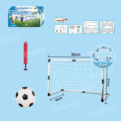 2In1 Mini Football Ball Goal Folding Post Net + Pump Kids Sport Indoor Outdoor Games Toys Kids Sports Training Equipment