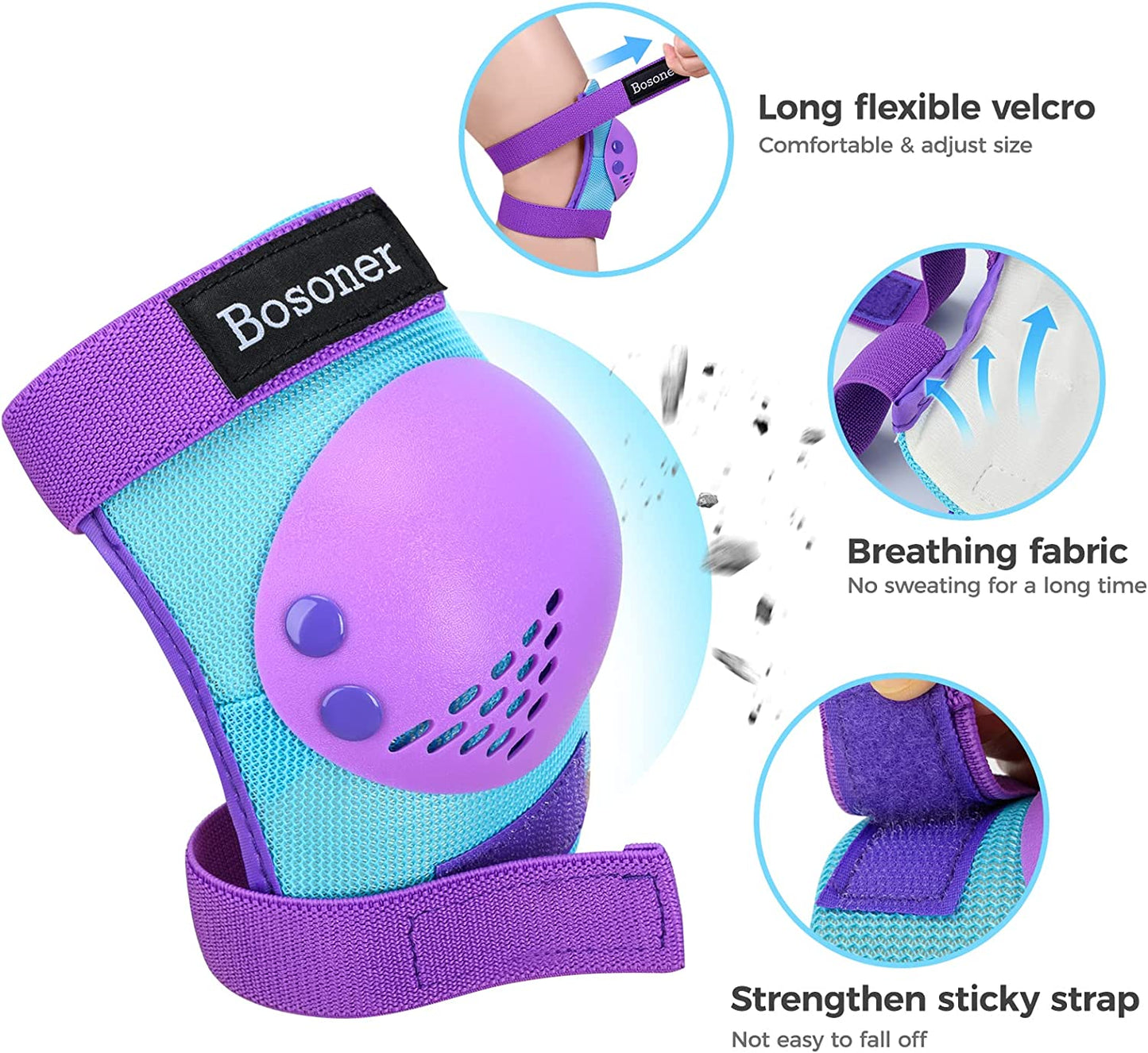 Kids/Youth Knee Pad Elbow Pads for Roller Skates Cycling BMX Bike Skateboard Inline Rollerblading, Skating Skatings Scooter Riding Sports