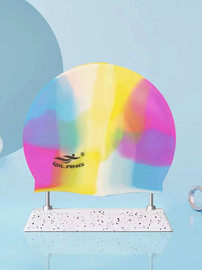 Waterproof Ear Protector with No Wut Head Silicone High Quality Swimming Cap for Children and Adults