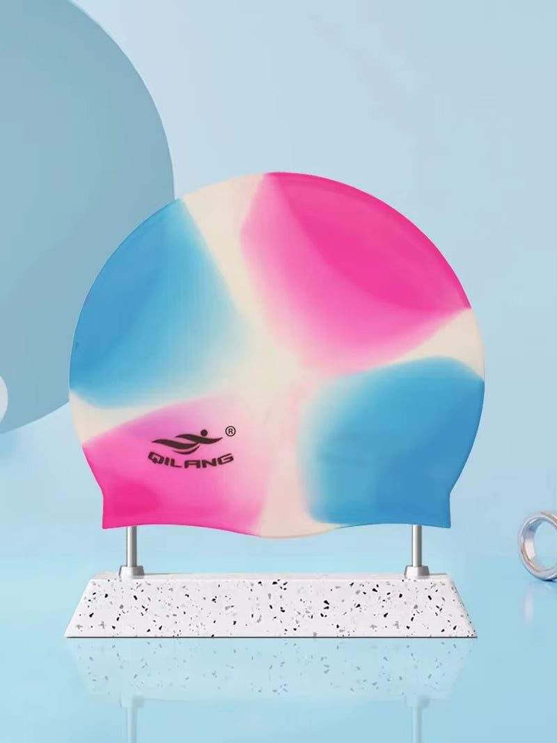 Waterproof Ear Protector with No Wut Head Silicone High Quality Swimming Cap for Children and Adults