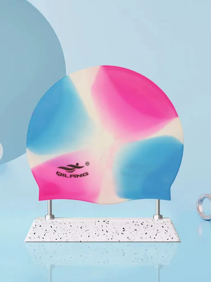 Waterproof Ear Protector with No Wut Head Silicone High Quality Swimming Cap for Children and Adults