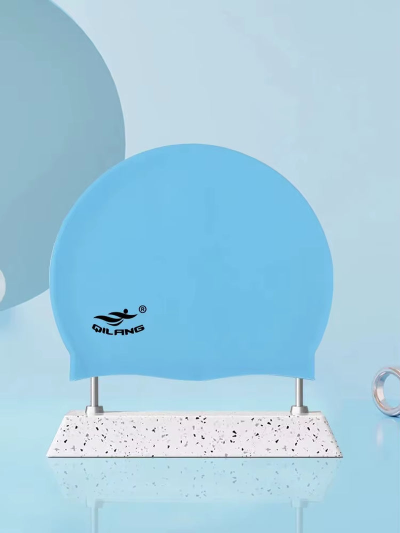 Waterproof Ear Protector with No Wut Head Silicone High Quality Swimming Cap for Children and Adults