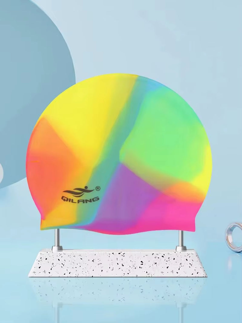 Waterproof Ear Protector with No Wut Head Silicone High Quality Swimming Cap for Children and Adults