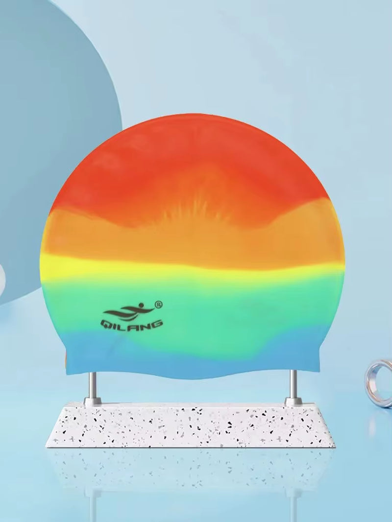 Waterproof Ear Protector with No Wut Head Silicone High Quality Swimming Cap for Children and Adults