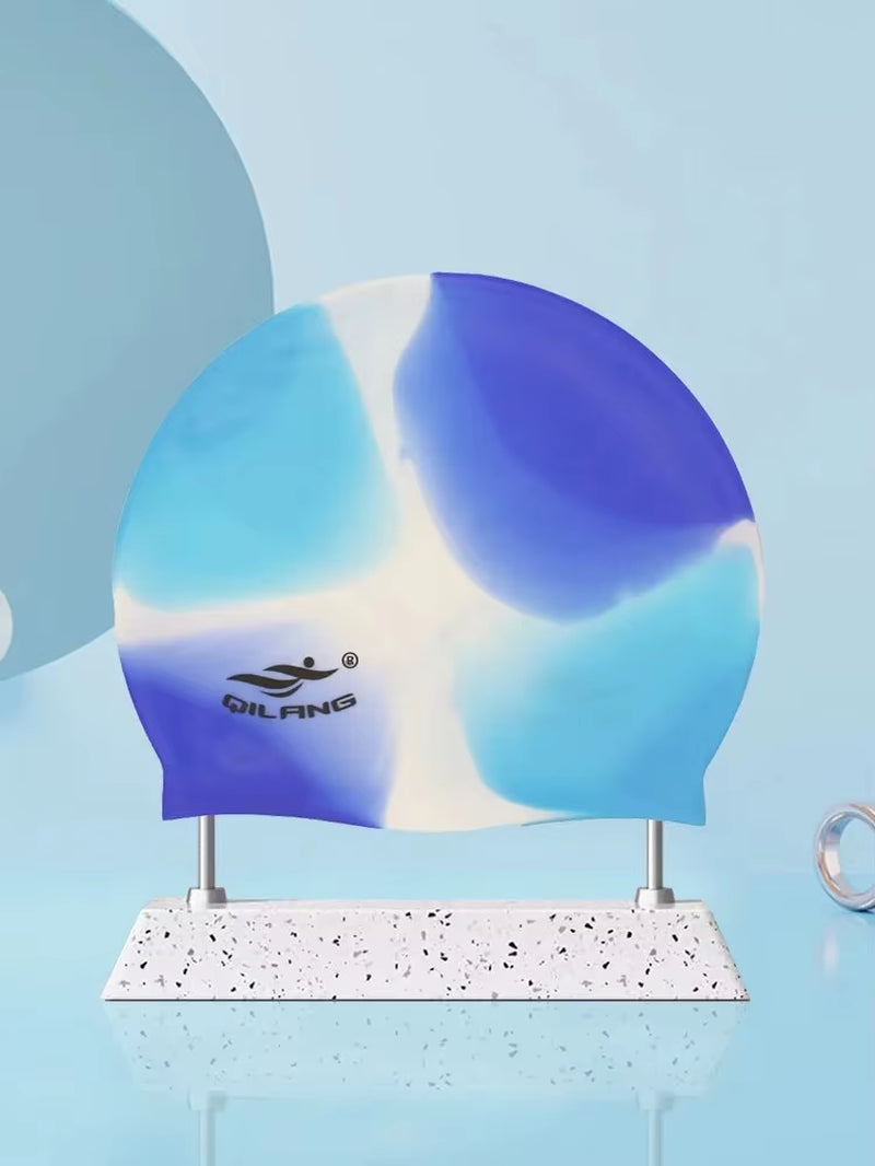 Waterproof Ear Protector with No Wut Head Silicone High Quality Swimming Cap for Children and Adults