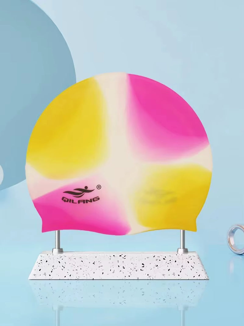 Waterproof Ear Protector with No Wut Head Silicone High Quality Swimming Cap for Children and Adults