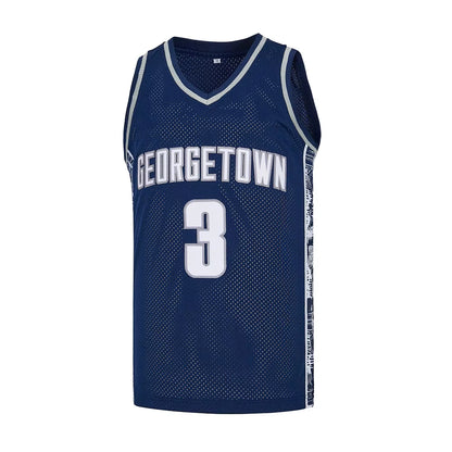 Basketball Jerseys High School GEORGETOWN 3 Iverson Jersey Sewing Embroidery Cheap High Quality Outdoor Sportswear Grey Blue