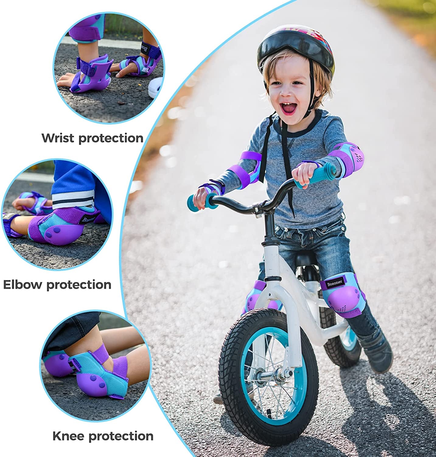 Kids/Youth Knee Pad Elbow Pads for Roller Skates Cycling BMX Bike Skateboard Inline Rollerblading, Skating Skatings Scooter Riding Sports