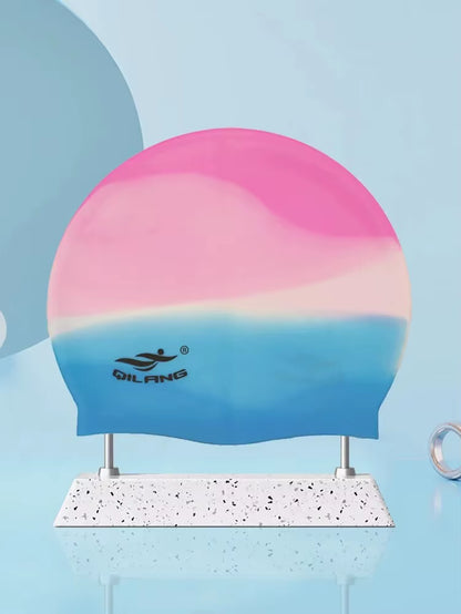 Waterproof Ear Protector with No Wut Head Silicone High Quality Swimming Cap for Children and Adults