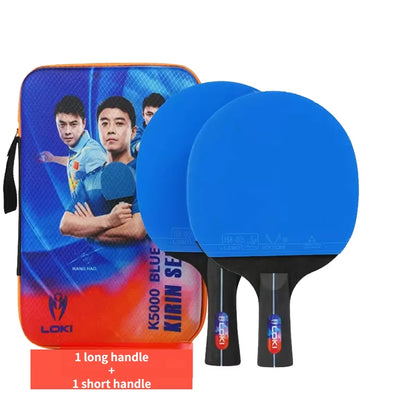 LOKI K5000 Table Tennis Racket Set 1Pc/2Pcs Home Entertainment Ping Pong Rackets with Blue Color Ping Pong Rubber