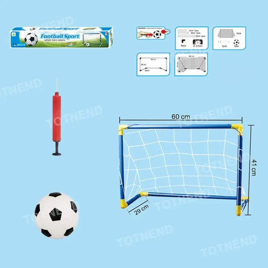 2In1 Mini Football Ball Goal Folding Post Net + Pump Kids Sport Indoor Outdoor Games Toys Kids Sports Training Equipment