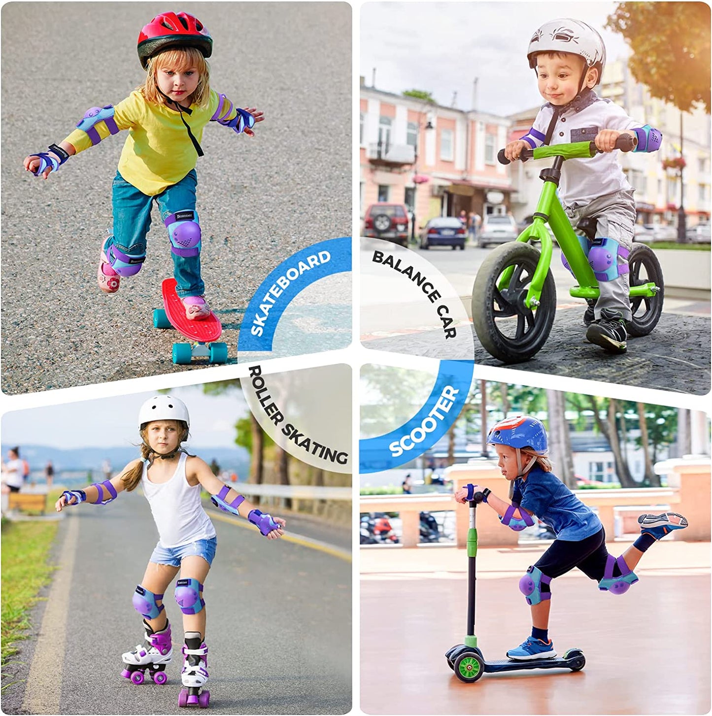 Kids/Youth Knee Pad Elbow Pads for Roller Skates Cycling BMX Bike Skateboard Inline Rollerblading, Skating Skatings Scooter Riding Sports