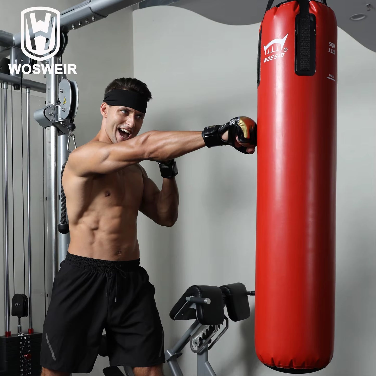 Wosweir-Hanging PVC Boxing Bag,Punching Bag, Home Gym Training, Water, MMA, Karate, Judo, Muay Thai, Kickboxing, Self Defense