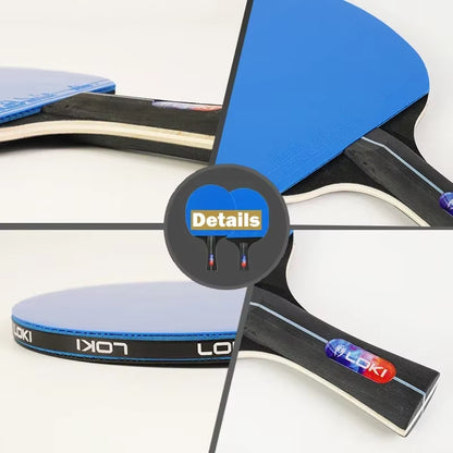 LOKI K5000 Table Tennis Racket Set 1Pc/2Pcs Home Entertainment Ping Pong Rackets with Blue Color Ping Pong Rubber