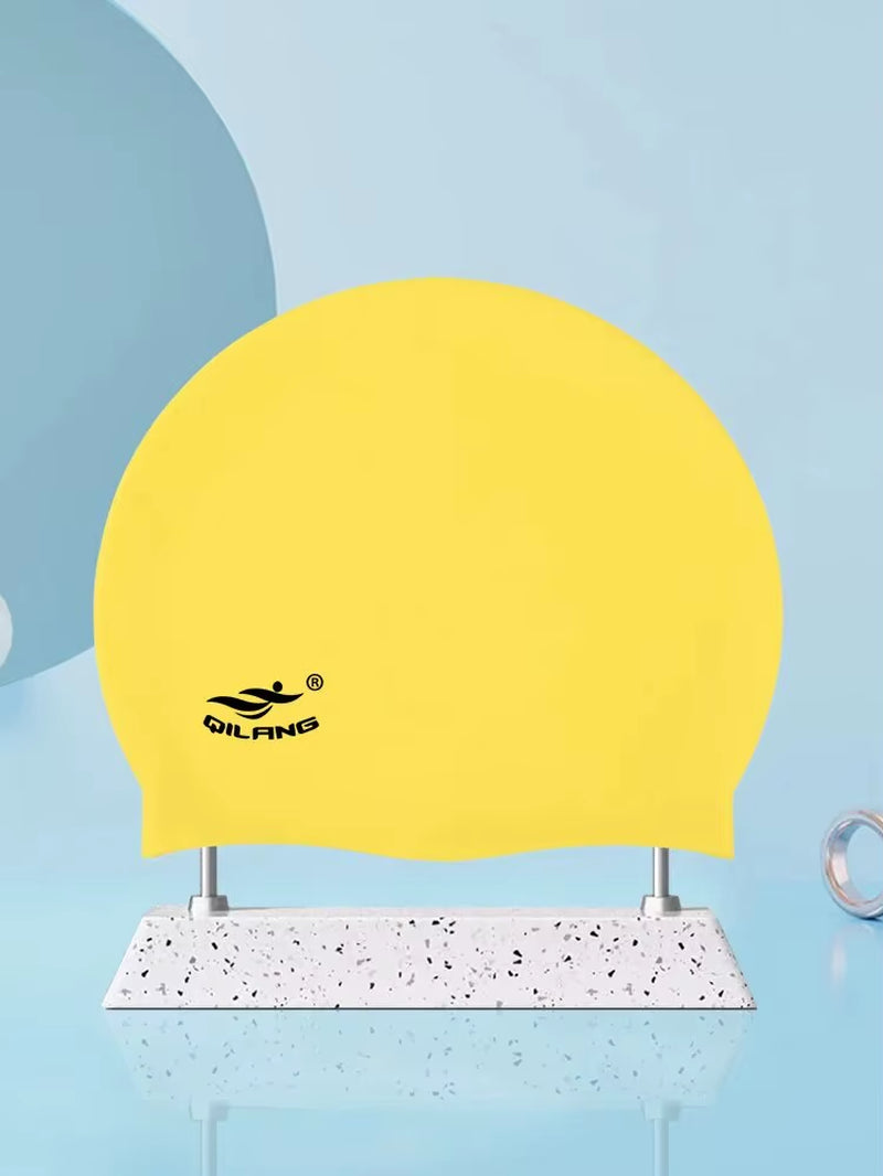 Waterproof Ear Protector with No Wut Head Silicone High Quality Swimming Cap for Children and Adults