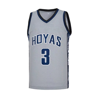 Basketball Jerseys High School GEORGETOWN 3 Iverson Jersey Sewing Embroidery Cheap High Quality Outdoor Sportswear Grey Blue