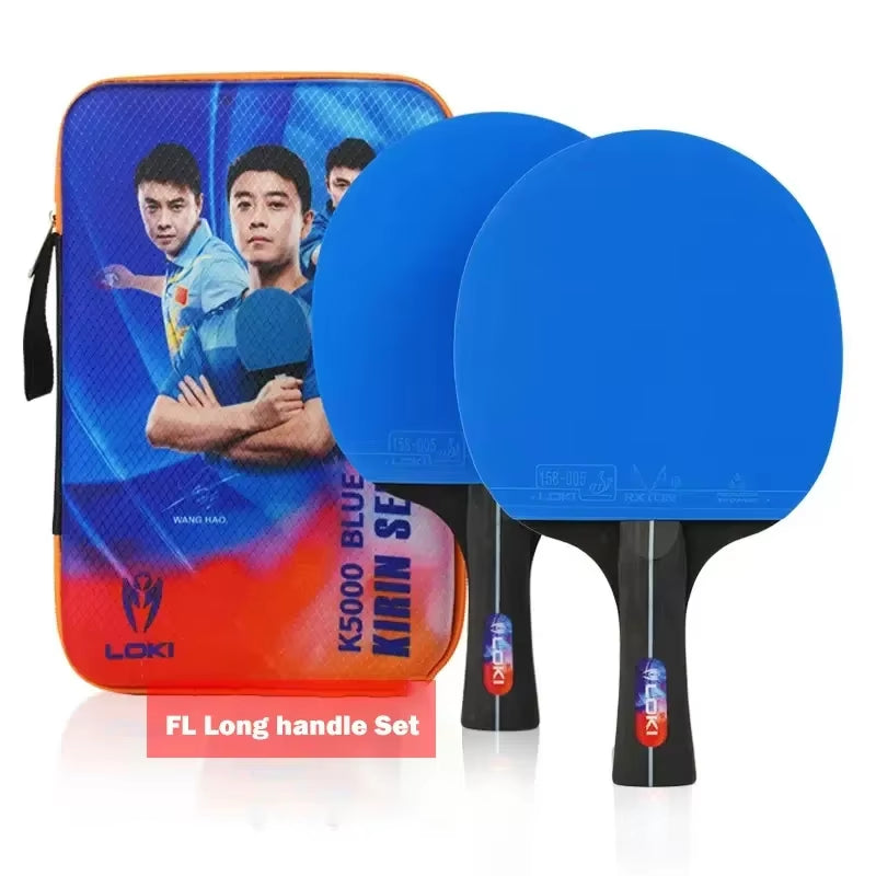 LOKI K5000 Table Tennis Racket Set 1Pc/2Pcs Home Entertainment Ping Pong Rackets with Blue Color Ping Pong Rubber