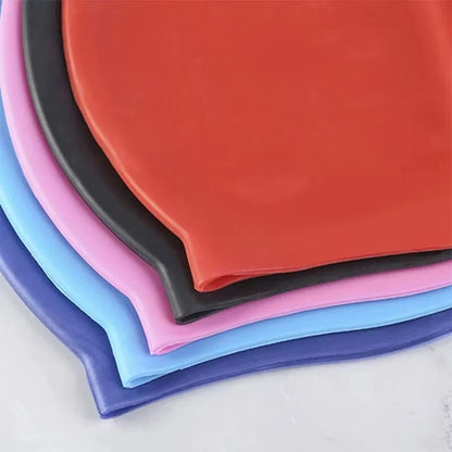 Waterproof Ear Protector with No Wut Head Silicone High Quality Swimming Cap for Children and Adults