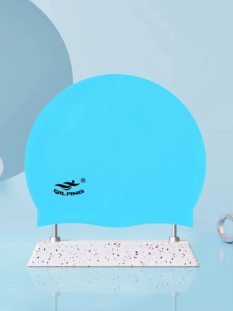 Waterproof Ear Protector with No Wut Head Silicone High Quality Swimming Cap for Children and Adults