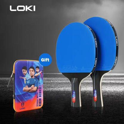 LOKI K5000 Table Tennis Racket Set 1Pc/2Pcs Home Entertainment Ping Pong Rackets with Blue Color Ping Pong Rubber